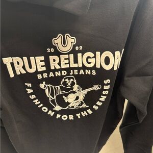 True Religion Black Hoodie with Graphic Print